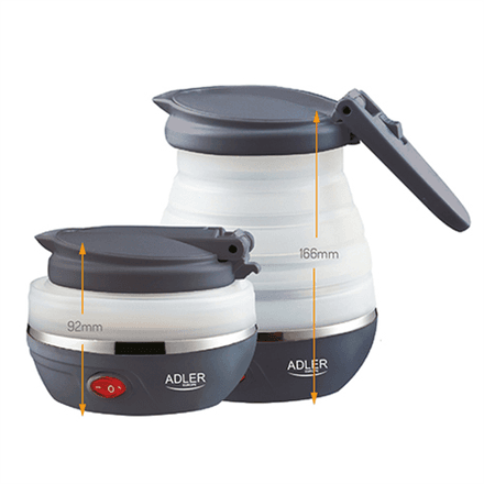 Adler | Travel Kettle | AD 1279 | Electric | 750 W | 0.6 L | Silicon | White – nuotrauka 1