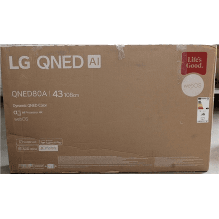 SALE OUT. | LG 43QNED80A3A | 43 | Smart TV | webOS 25 | UHD | Black | DAMAGED PACKAGING – nuotrauka 1