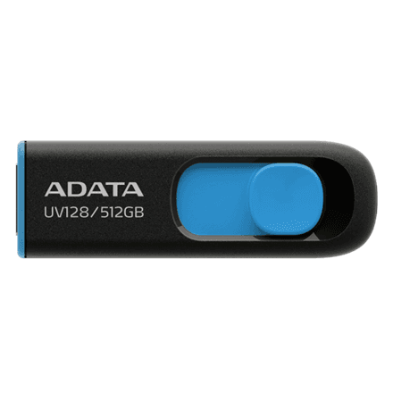 ADATA | USB Flash Drive | UV128 | 512 GB | USB Type-A | Black/Blue – nuotrauka 1