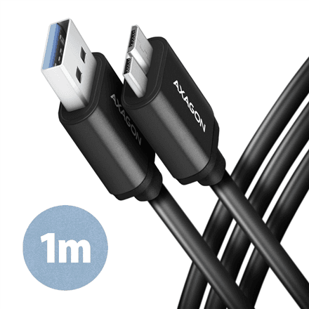 AXAGON | Data and charging cable, 1 m | BUMM3-AM10AB | USB Type A to USB Type Micro-B – nuotrauka 1