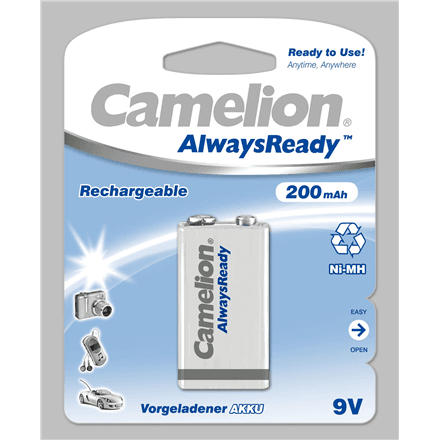 Camelion | 9V/6HR61 | 200 mAh | AlwaysReady Rechargeable Batteries Ni-MH | 1 pc(s) – image 1