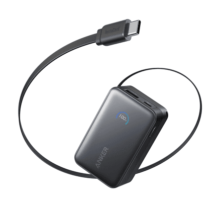 Anker Nano Power Bank 45W with Built-In Retractable USB-C Cable · A1638H11 · 10000 mAh – nuotrauka 1
