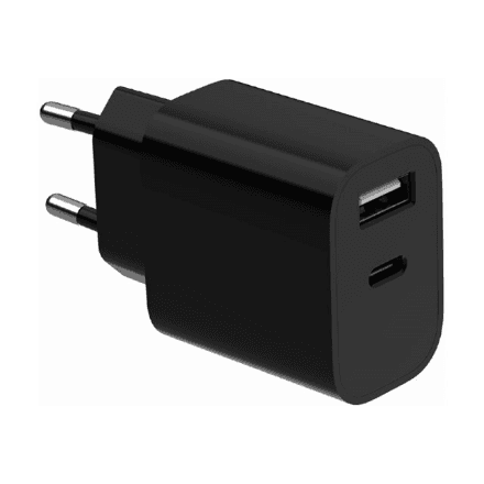 Gembird 2-port universal USB charger (A+C), 2.4 A | TA-UC-2AC12-01-BK – nuotrauka 1
