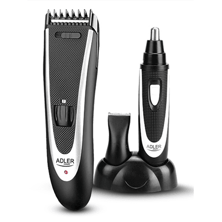 Adler AD 2822 Hair clipper + trimmer, 18 hair clipping lengths, Thinning out function, Stainless steel blades, Black – image 1