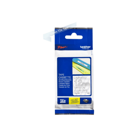 Brother | TZe-135 Laminated Tape | White on Clear | TZe | 8 m | 1.2 cm – image 1