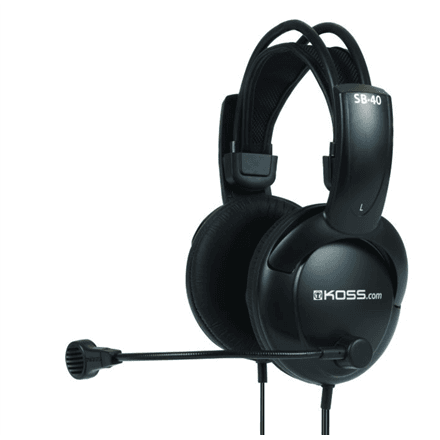 Koss | Headphones | SB40 | Wired | On-Ear | Microphone | Black – nuotrauka 1