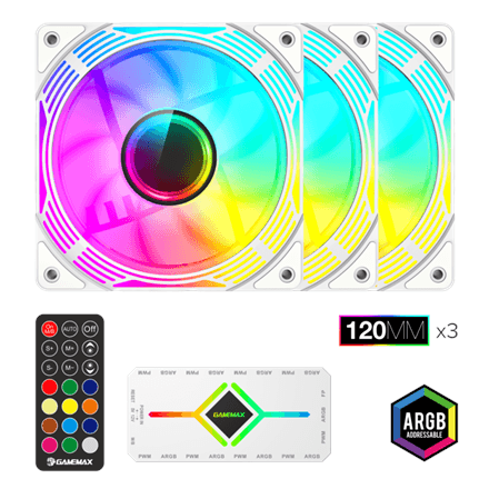 Gamemax Case Fan | KF300 WH | White – nuotrauka 1