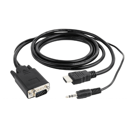 Cablexpert HDMI to VGA and Audio Adapter Cable, Single Port, 1.8m, Black | Cablexpert – image 1