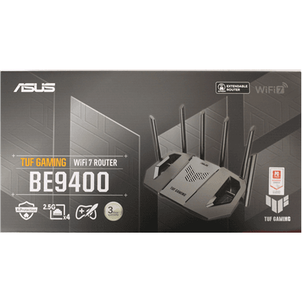 SALE OUT. Asus TUF-BE9400 Tri-Band WiFi 7 Gaming Router, EU+UK · SALE OUT. TUF-BE9400 Tri-Band WiFi 7 Gaming Router, EU+UK · 802.11ax – image 1
