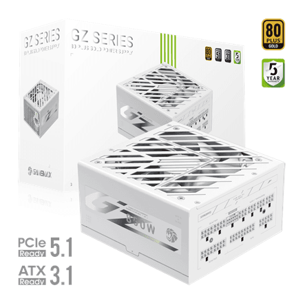 Gamemax PSU | GZ 850G WH | 850 W | Gold | White | Full Modular – image 1