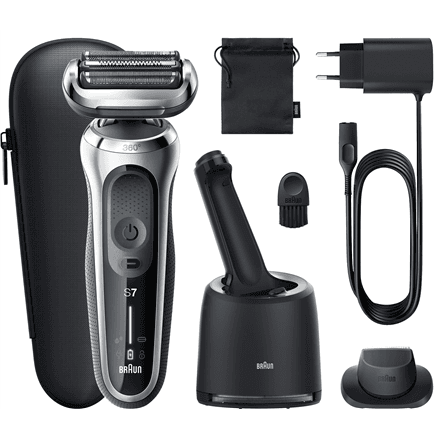 Braun | Shaver | 71-S7200cc | Operating time (max) 50 min | Wet & Dry | Silver/Black – image 1