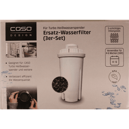 SALE OUT. Caso Spare filter for Turbo-hot water dispenser, 3 filters · Caso Spare filter for Turbo-hot water dispenser, 3pcs · DAMAGED PACKAGING – image 1