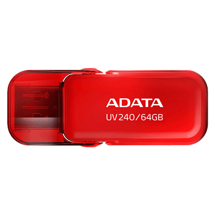 ADATA | USB Flash Drive | UV240 | 64 GB | USB Type-A | Red – nuotrauka 1