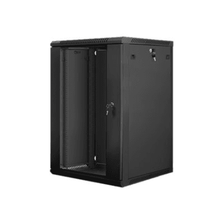 Lanberg Rack cabinet 19" wall-mount 18U/600x600 (flat pack) with glass door – nuotrauka 1