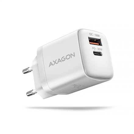 AXAGON Wallcharger 2x port (USB-A + USB-C), 20W | ACU-PQ20W – nuotrauka 1