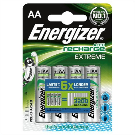 Energizer | AA/HR6 | 2300 mAh | Rechargeable Accu Extreme Ni-MH | 4 pc(s) – nuotrauka 1
