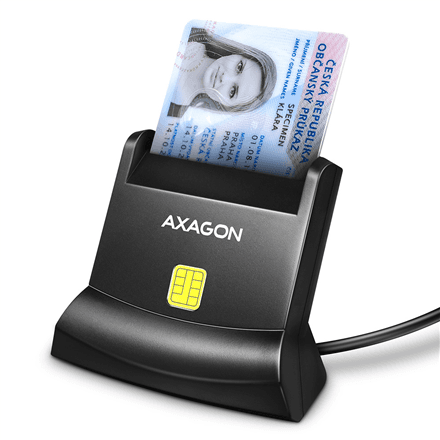 AXAGON Universal desktop USB contact Smart card/ID card reader with long, USB-A cable | CRE-SM4N – image 1