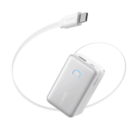 Anker Nano Power Bank 45W with Built-In Retractable USB-C Cable · A1638H21 · 10000 mAh – nuotrauka 1