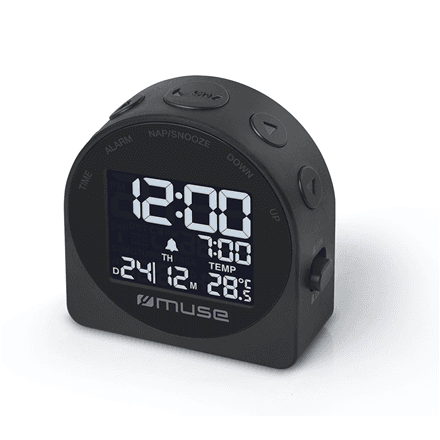 Muse | Portable Travelling Alarm Clock | M-09C | Black – nuotrauka 1