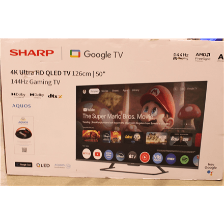 SALE OUT. Sharp 50HR7265E 50" (126cm) QLED 144Hz 4K Ultra HD Google TV, Dolby Vision, Dolby Atmos, Central Stand · SALE OUT. Sharp 50HR7265E · 50 – nuotrauka 1