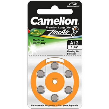 Camelion | A13/DA13/ZL13 | Zinc air cells | 6 pc(s) – nuotrauka 1