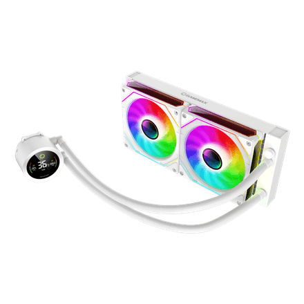 Gamemax CPU Liquid Cooler | ICEBURG 240 DIGITAL WH | White – image 1