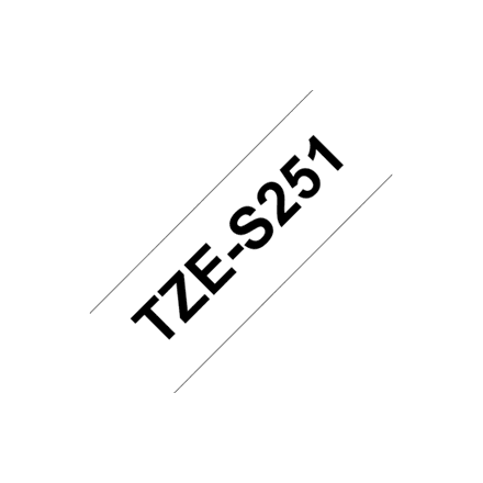 Brother | TZe-S251 Strong Adhesive Laminated Tape | Black on White | TZe | 8 m | 2.4 cm – image 1