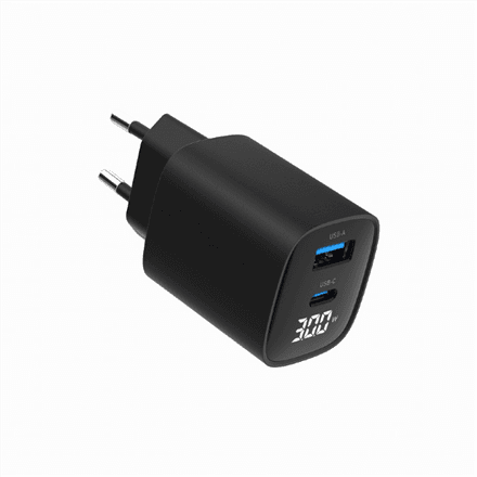 Gembird 2-port 30W USB fast charger, LCD | TA-UC-PDQC30LCD-BK-01 – image 1