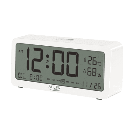 Adler | Alarm Clock | AD 1195w | Alarm function | White – nuotrauka 1
