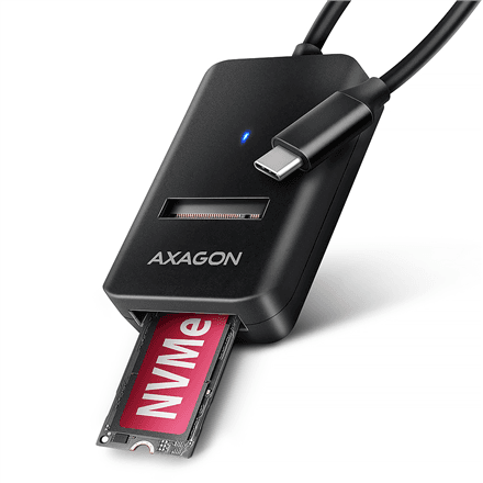 AXAGON USB-C 10Gbps adapter for fast connection of M.2 NVMe and SATA SSD, USB-C cable 10 cm | ADM2-CM – nuotrauka 1