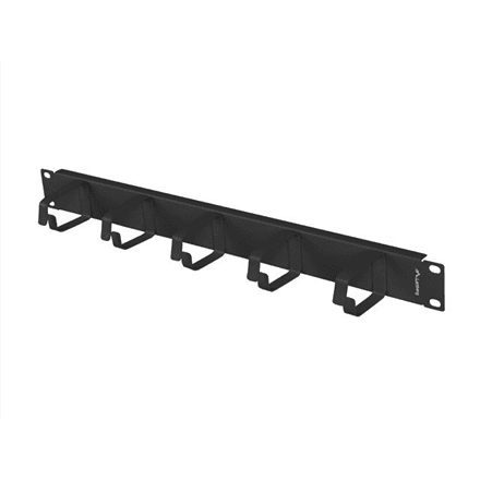 Lanberg 19" Cable Management 5 Rings, Type B, 1U | AK-1701-B | Black – image 1