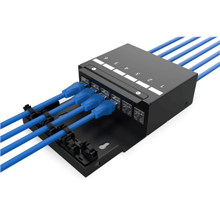 Digitus Consolidation point box, 6-port Keystone modules with intelligent cable manager | DN-93708-6 – image 1