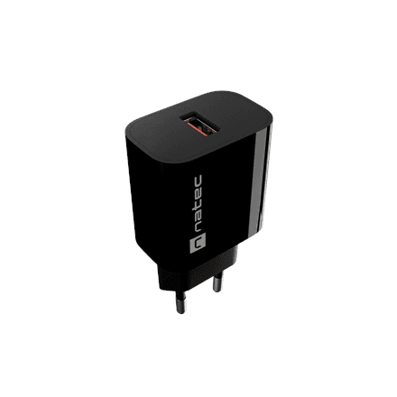 Natec Ribera USB Charger 1X USB-A 18W, Black – image 1