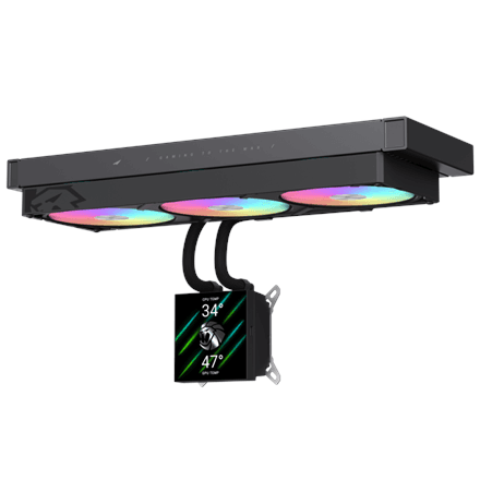 Gamemax CPU Liquid Cooler | GLACIER 360 LCD BK | Black – nuotrauka 1