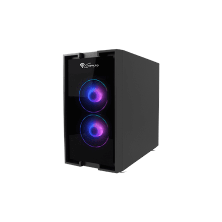 GENESIS IRID 353 ARGB Pc case, Micro tower, 2xUSB 2.0, 2x Jack, 1xUSB 3.0, Black · Genesis · IRID 353 ARGB – nuotrauka 1