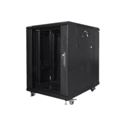 Lanberg | Rack cabinet 19" free-standing 15U/600x800 (flat pack) | FF01-6815-12B | Black – image 1