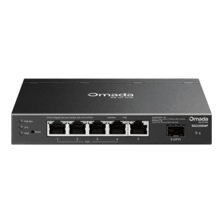 TP-Link SG2206MP Omada Access 6-Port Gigabit Switch with 4-Port PoE+ | TP-LINK – nuotrauka 1