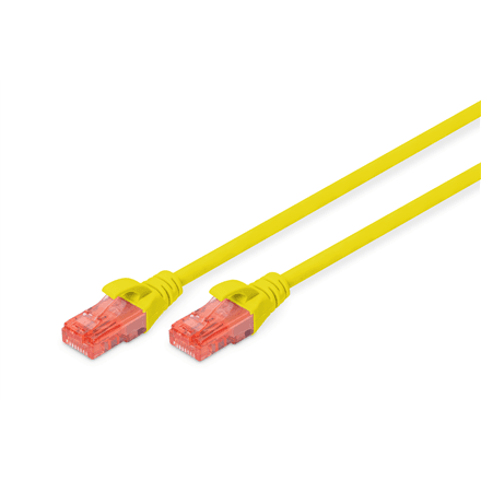 CAT 6 U-UTP | Patch cord | PVC AWG 26/7 | Yellow | 2 m | Modular RJ45 (8/8) plug – image 1