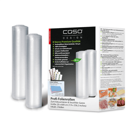 Caso | Foil rolls | 01221 | 2 units | Dimensions (W x L) 20 x 600 cm | Ribbed – image 1