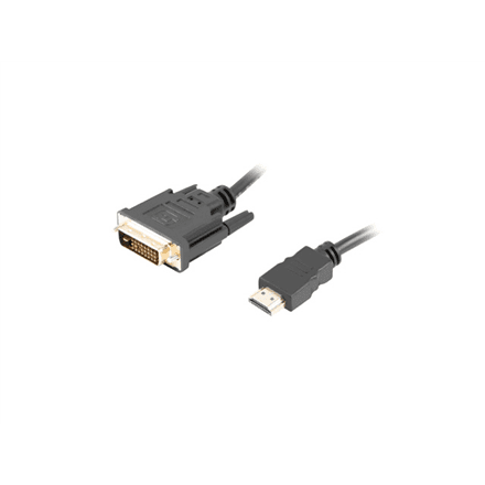 Lanberg HDMI to DVI-D Cable Dual Link with Gold-Plated 4K Connectors · CA-HDDV-20CU-0018-BK · HDMI to DVI-D – image 1