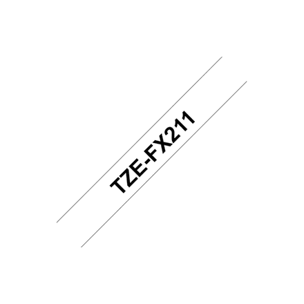 Brother | TZe-FX211 Flexible ID Laminated Tape | Black on White | TZe | 8 m | 0.6 cm – image 1
