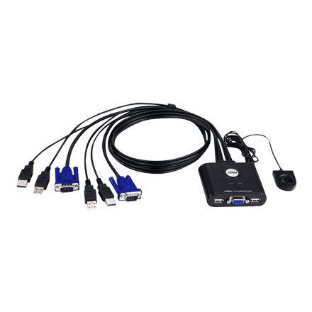 Aten 2-Port USB VGA Cable KVM Switch with Remote Port Selector · Aten · KVM Cable KVM Switches CS22U Search Product or keyword 2-Port USB VGA Cable KVM Switch with Remote Port Selector – image 1