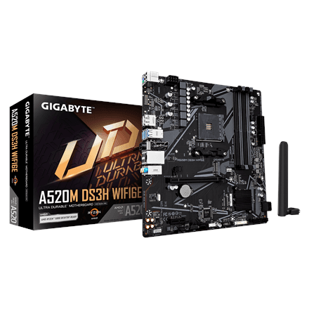 Gigabyte A520M DS3H WIFI6E · Processor family AMD · Processor socket AM4 – nuotrauka 1