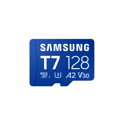 Samsung MicroSD card | T7 | 128 GB | microSDXC | Flash memory class U3, V30, A2 – image 1