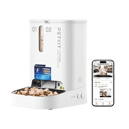 PETKIT YumShare Dual-hopper 2 Automatic Feeder with Camera · Capacity 5 L · Material ABS, 304 stainless steel – image 1