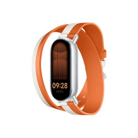 Xiaomi Dual-tone Leather Strap | 140–180mm | White and Orange | Calf Leather, PU (inside) – image 1