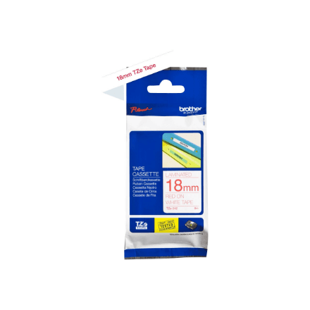 Brother | TZe-242 Laminated Tape | Red on White | TZ | 8 m | 1.8 cm – image 1