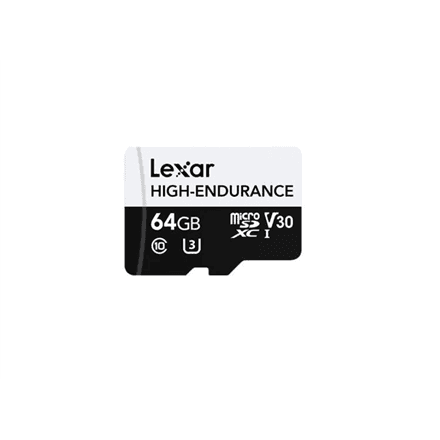 Lexar | Flash Memory Card | High-Endurance | 64 GB | microSDHC | Flash memory class UHS-I – nuotrauka 1