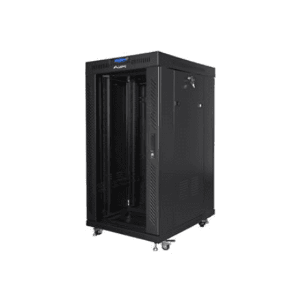 Lanberg Rack cabinet 19" free-standing 22U/800x800 (flat pack) with glass door, LCD – nuotrauka 1