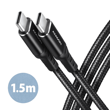 AXAGON | Data and charging cable, 1.5 m | BUCM-CM15AB | USB Type C to USB Type C – image 1